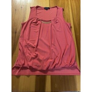 Corvia Women’s Tank Top. Size Large. Salmon Color With Gold Detail. Pullover